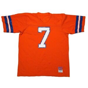 Vintage SAND-KNIT Denver Broncos NFL Football Jersey John Elway Orange Men's XL